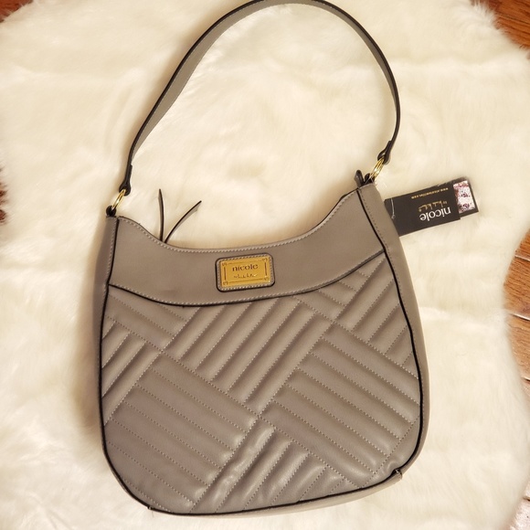 Nicole by Nicole Miller Ash Grey Hobo Bag NWT